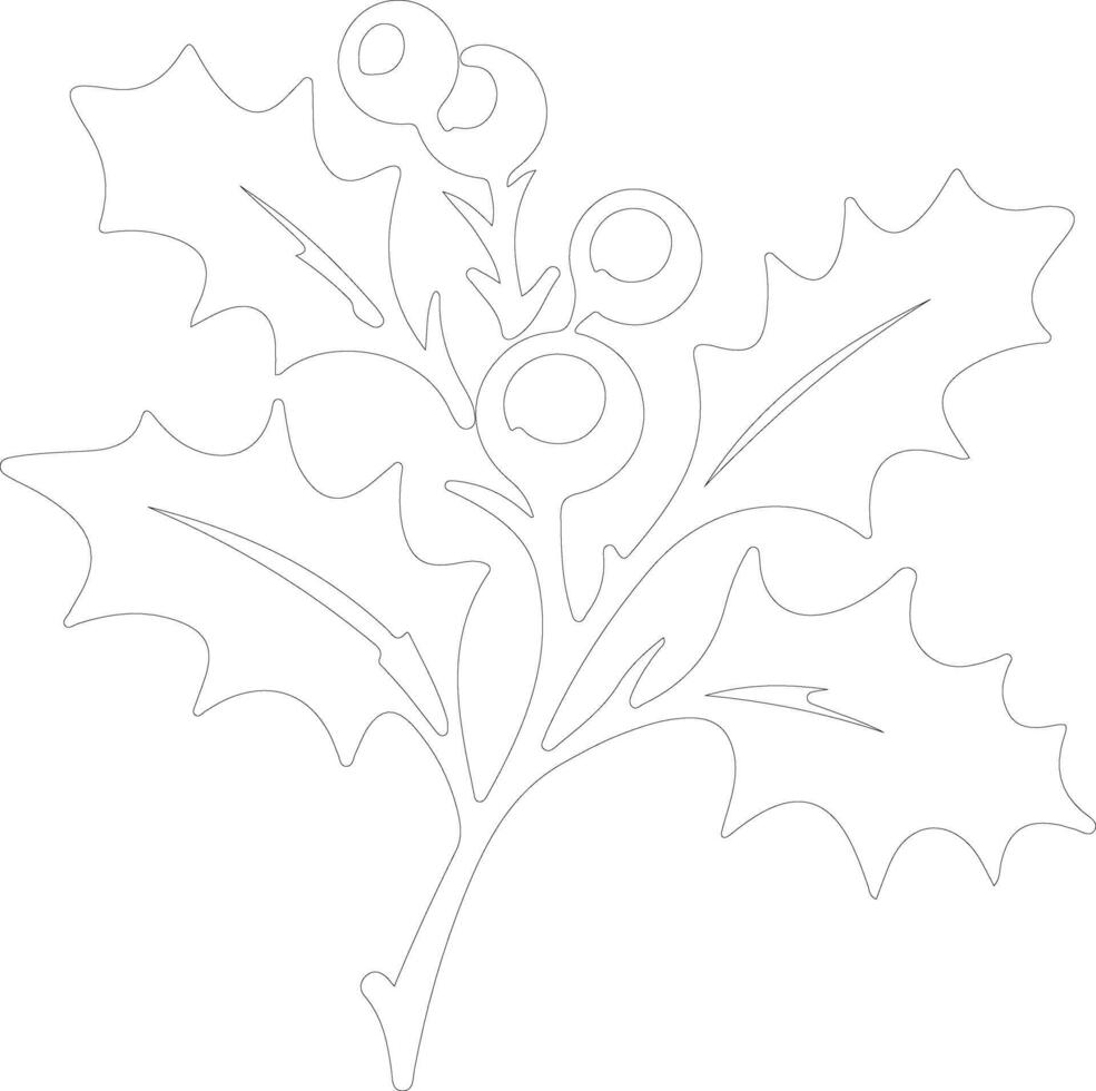 Holly  outline silhouette vector