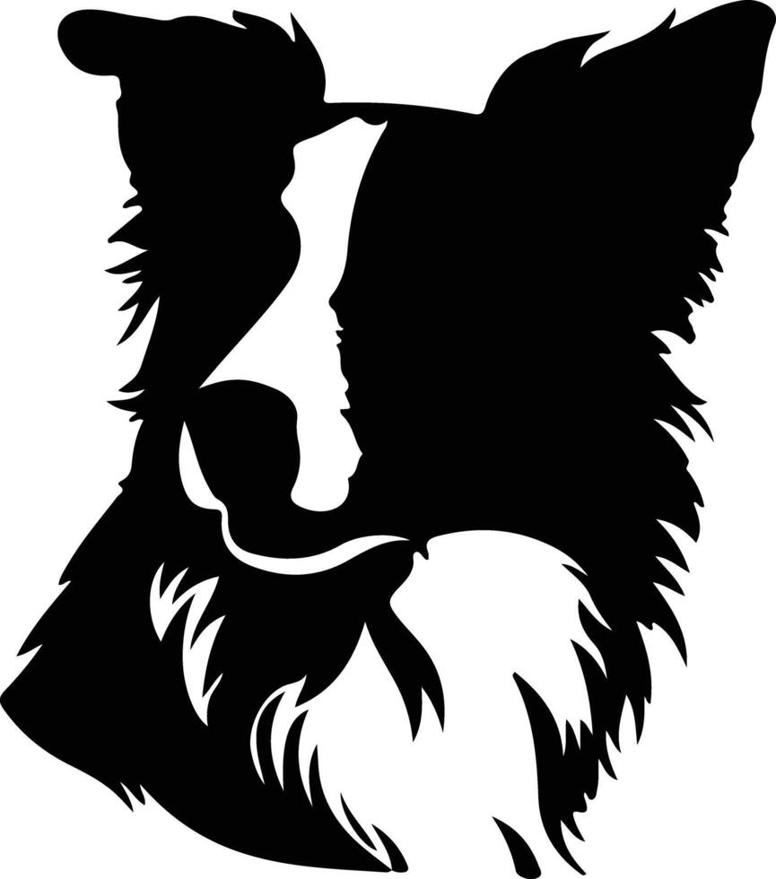 Border Collie  silhouette portrait vector