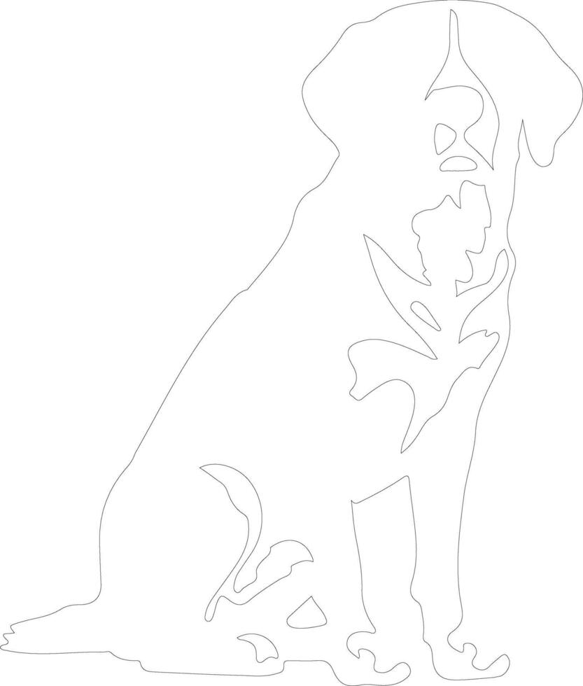 Entlebucher Mountain Dog  outline silhouette vector