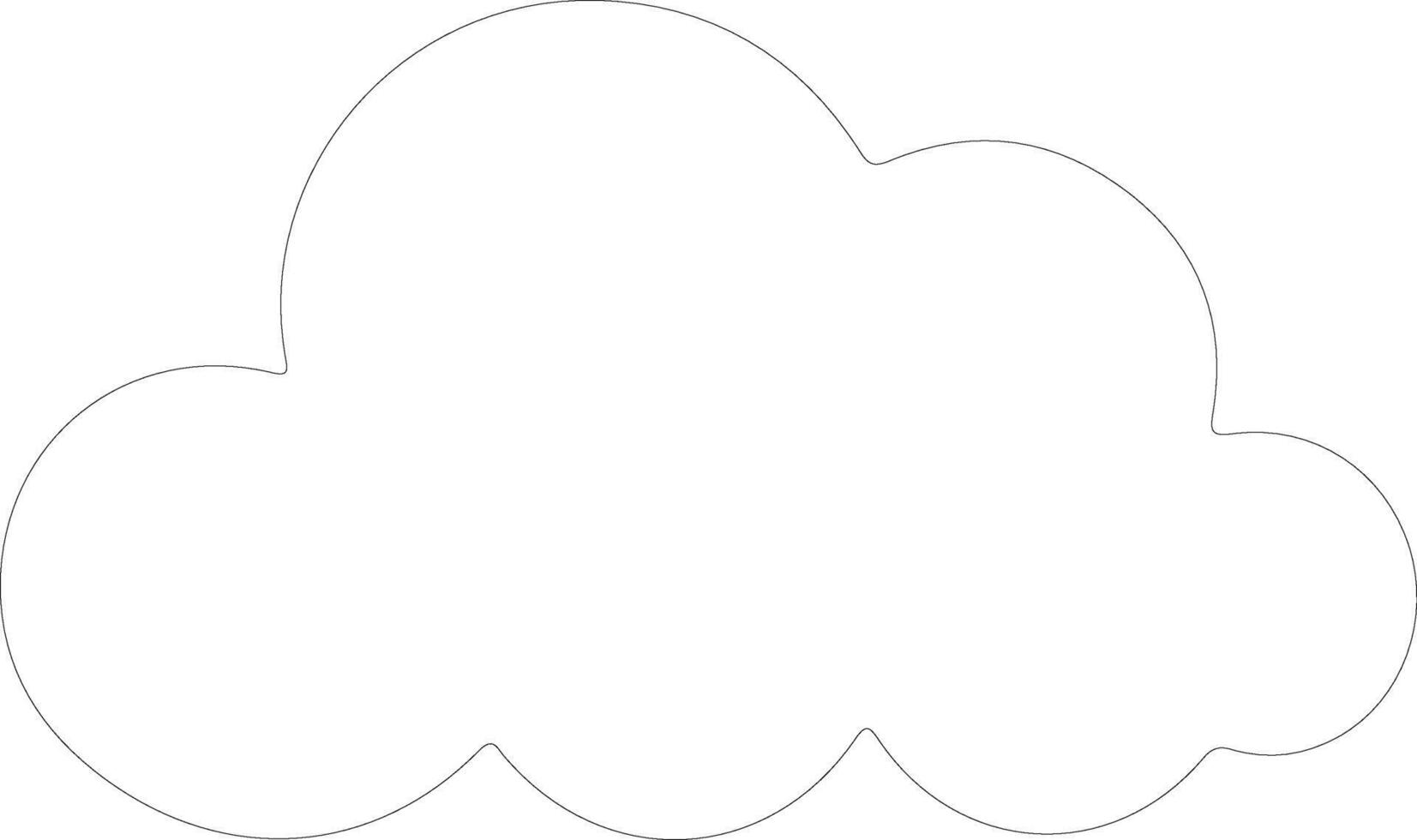 Cloud icon  outline silhouette vector