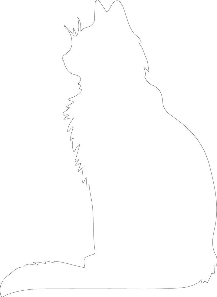 Turkish Van Cat outline silhouette vector
