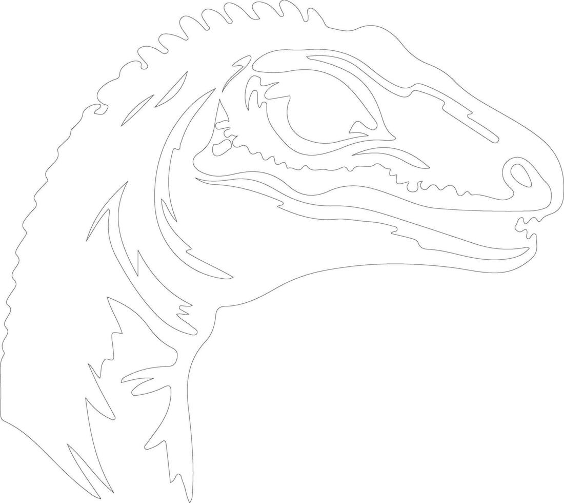 dilophosaurus contorno silueta vector