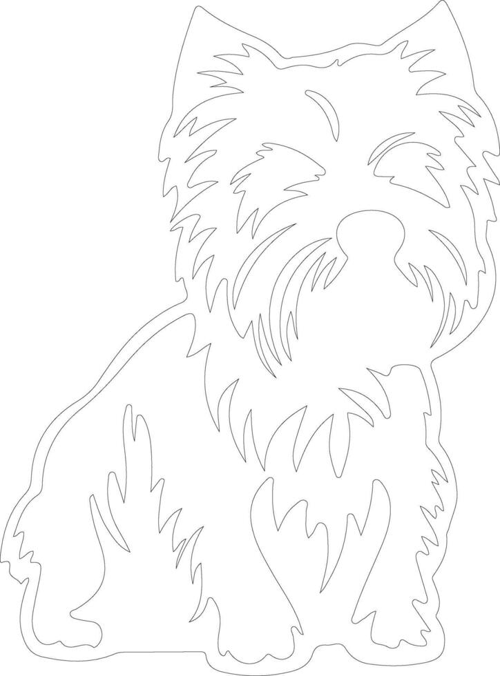 West Highland White Terrier outline silhouette vector