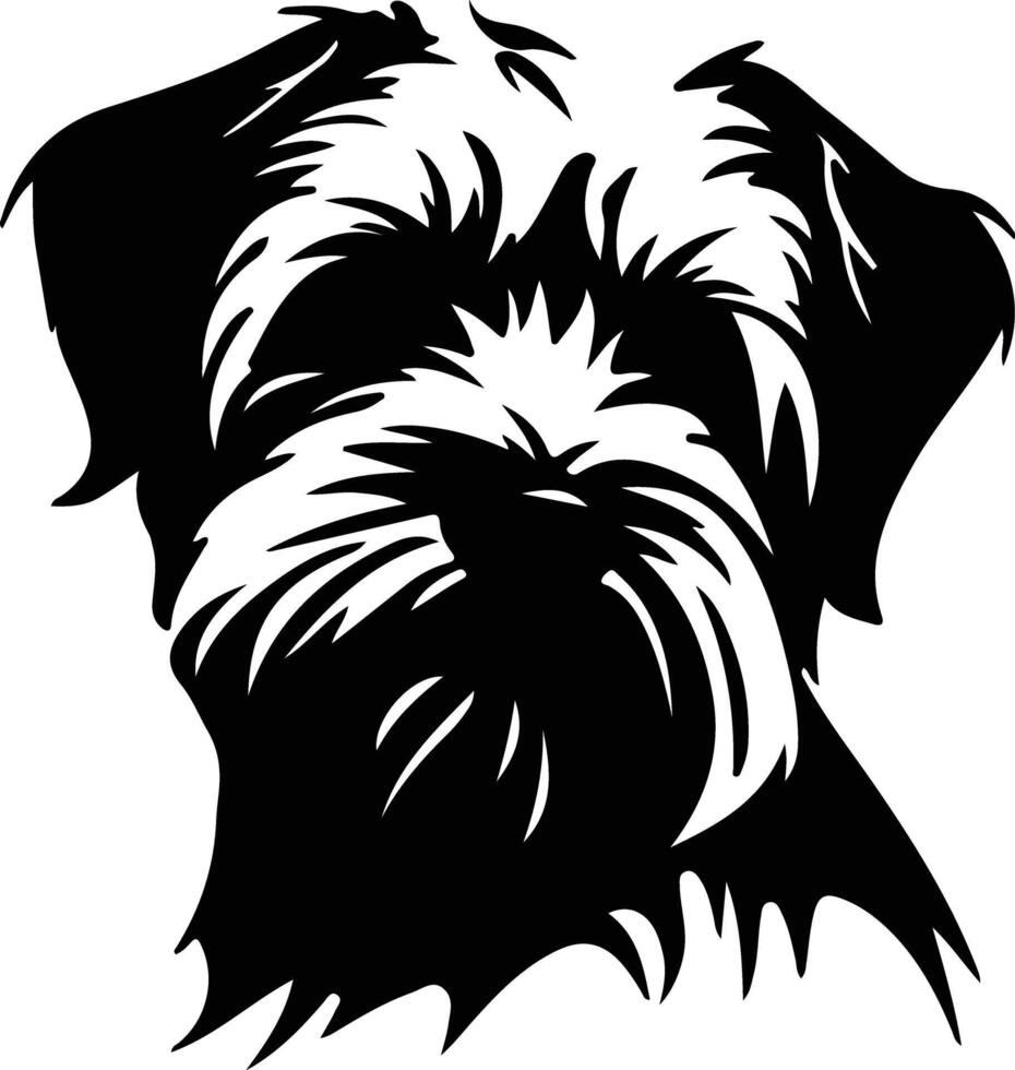 dandi dimont terrier silueta retrato vector