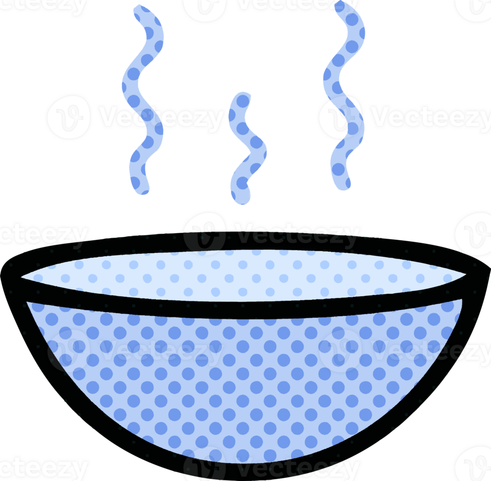 sopa caliente de dibujos animados estilo cómic png