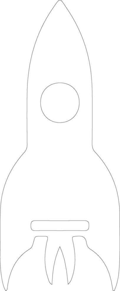 rocket  outline silhouette vector