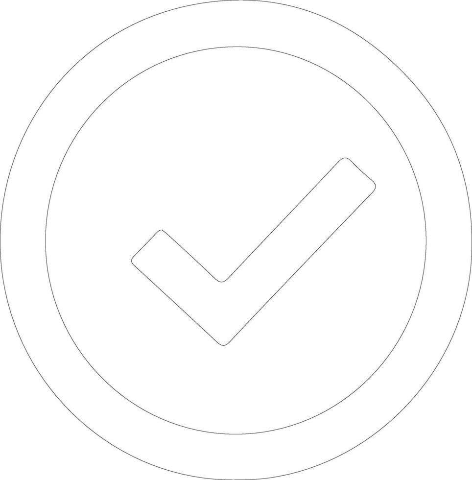 Checkmark icon  outline silhouette vector
