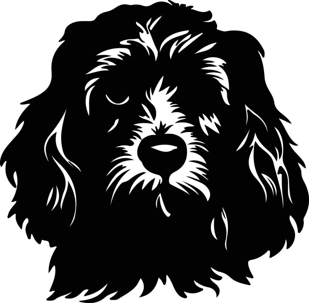 Cockapoo    black silhouette vector