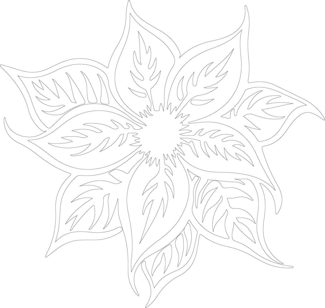 Poinsettia  outline silhouette vector
