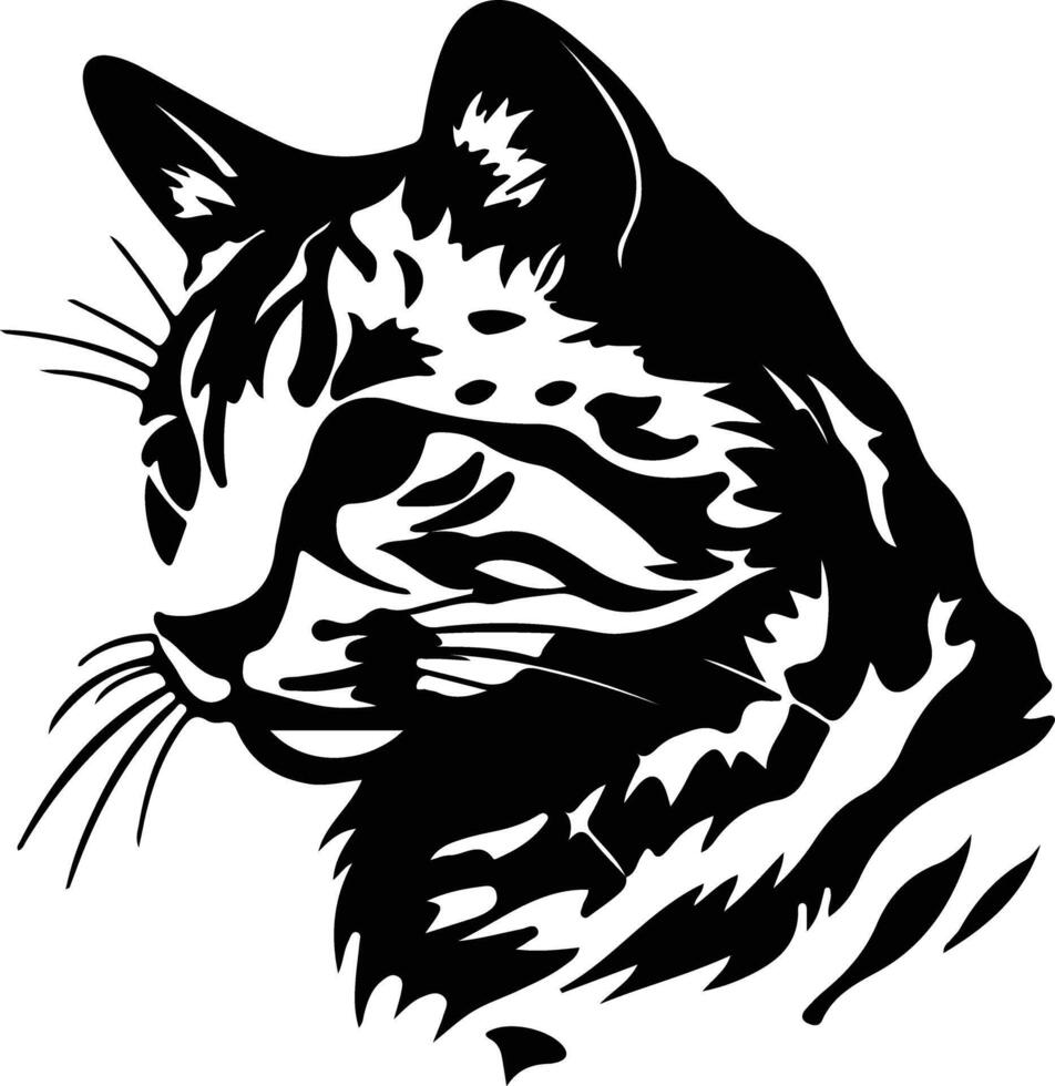 Fishing Cat  silhouette portrait vector