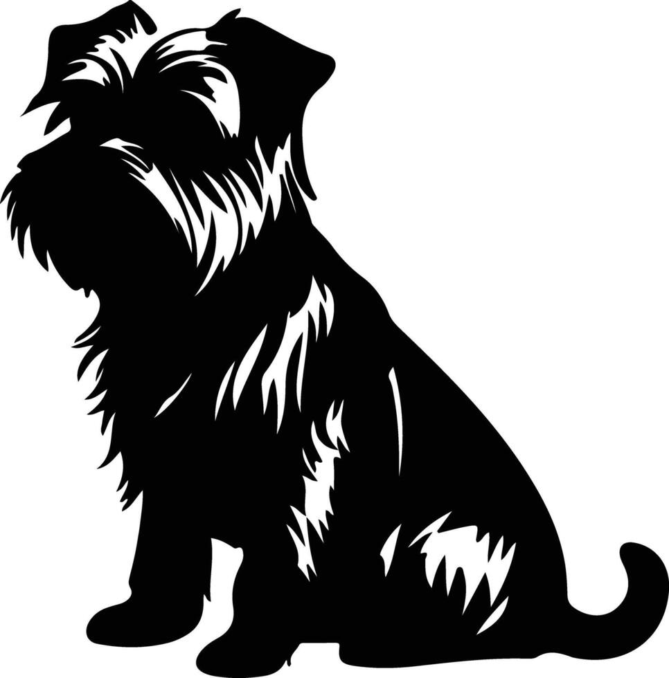 norfolk terrier negro silueta vector