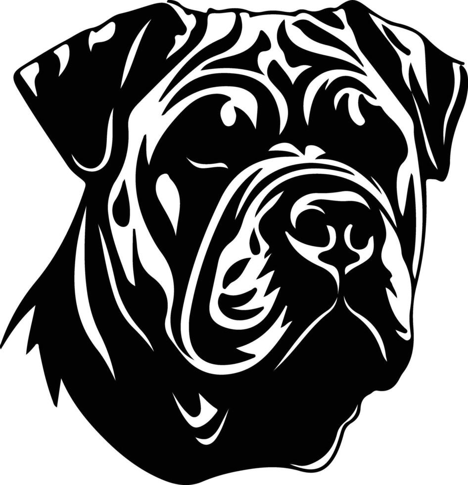 chino Shar-pei silueta retrato vector