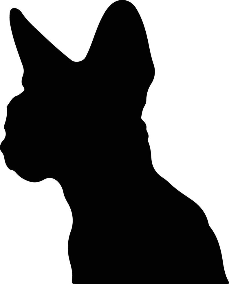 Peterbald Cat  black silhouette vector