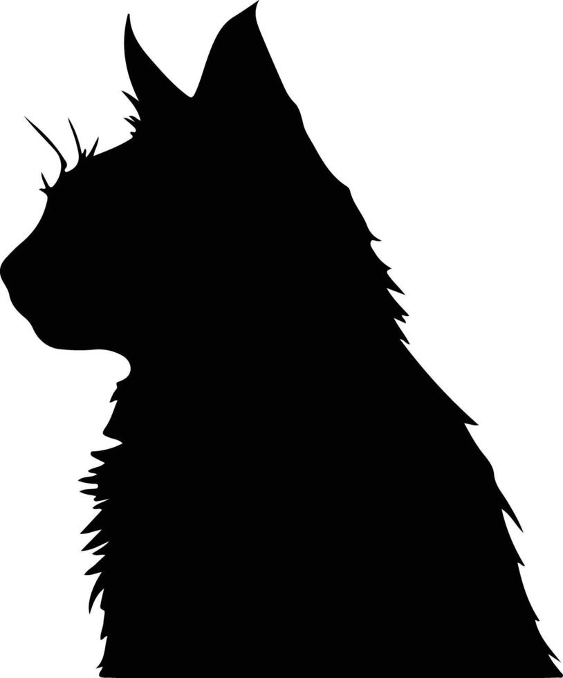 Balinese Cat  black silhouette vector