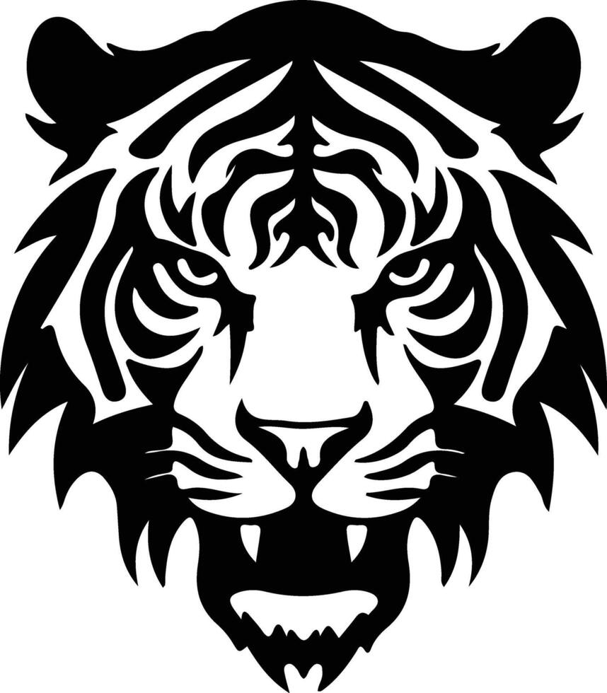 Tiger  silhouette portrait vector