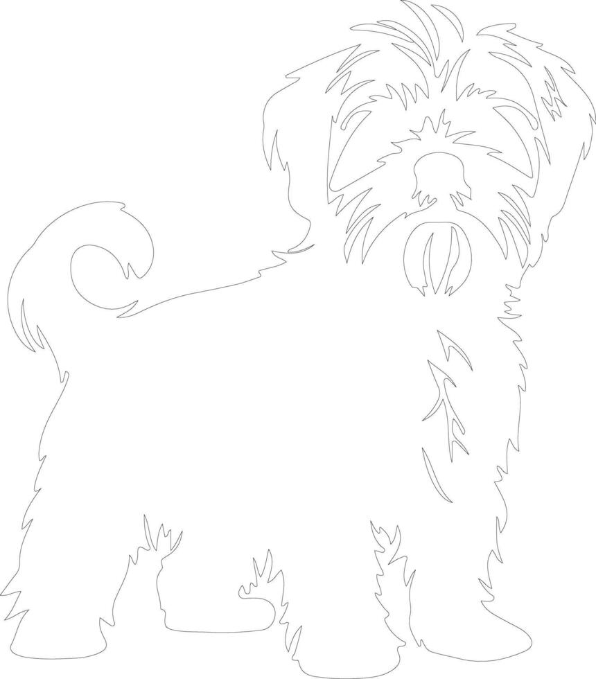 Dandie Dinmont Terrier  outline silhouette vector