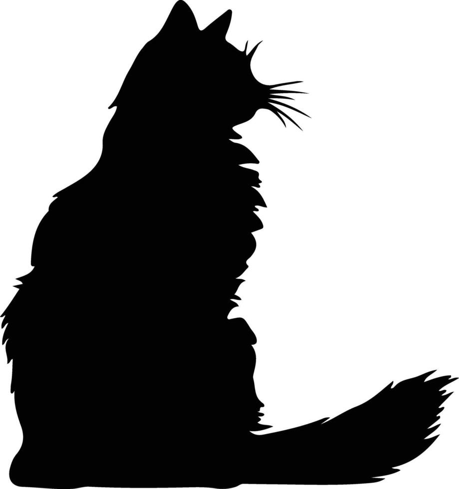 Turkish Angora Cat  black silhouette vector