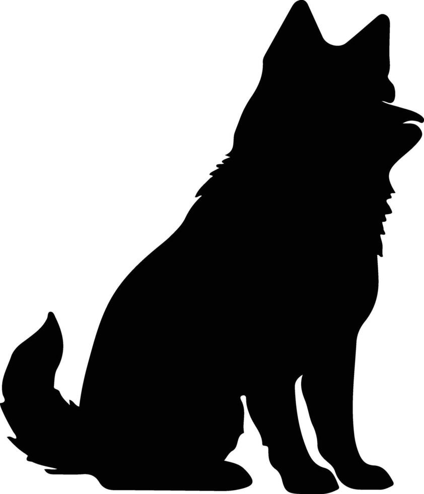 Shiba Inu   black silhouette vector