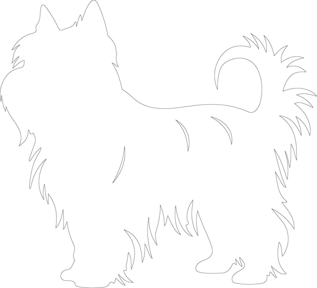 skye terrier contorno silueta vector