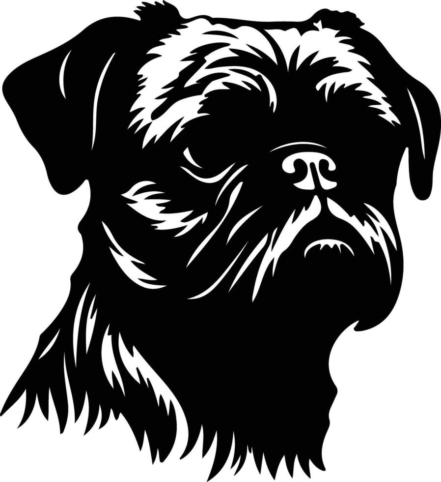 Brussels Griffon  silhouette portrait vector