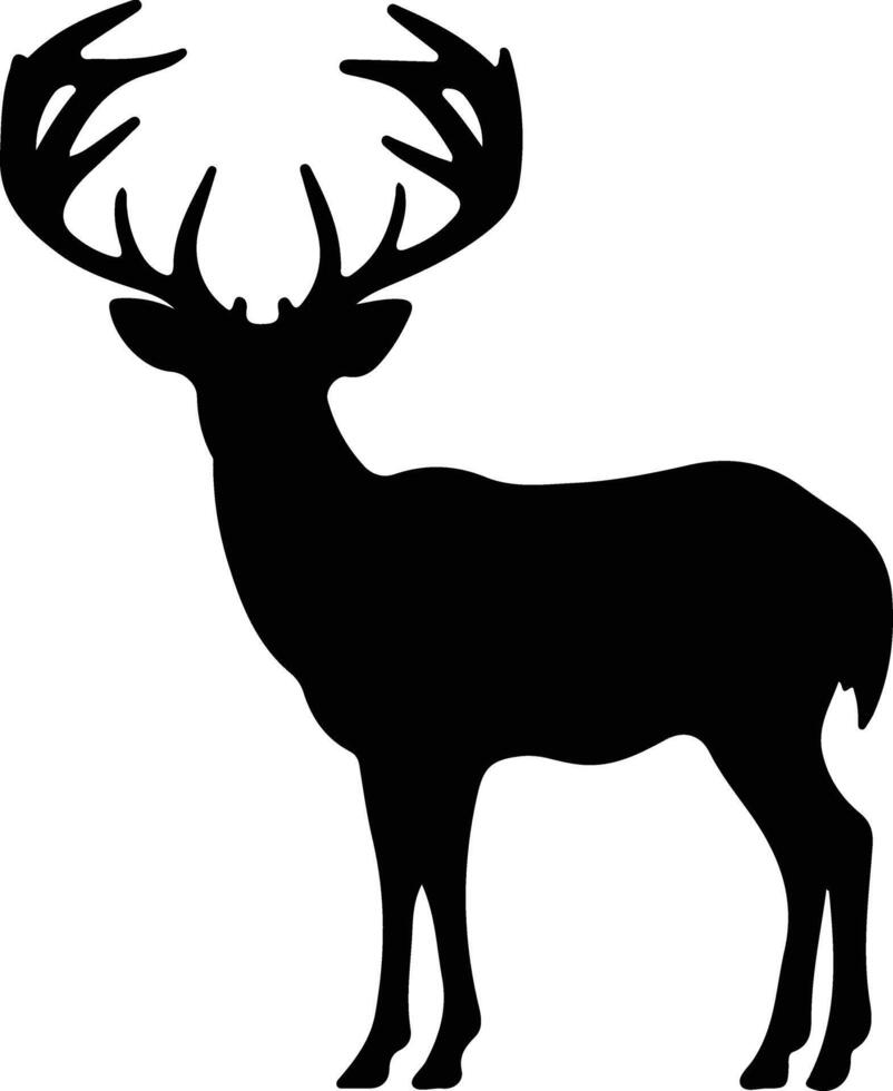 Reindeer  black silhouette vector