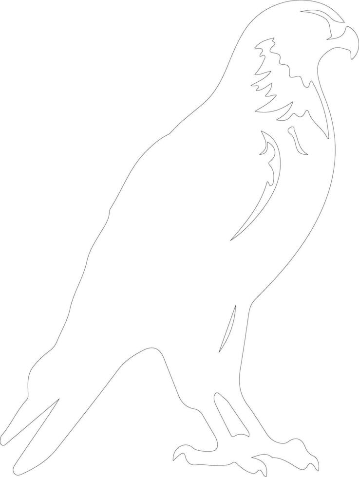 red-tailed hawk outline silhouette vector