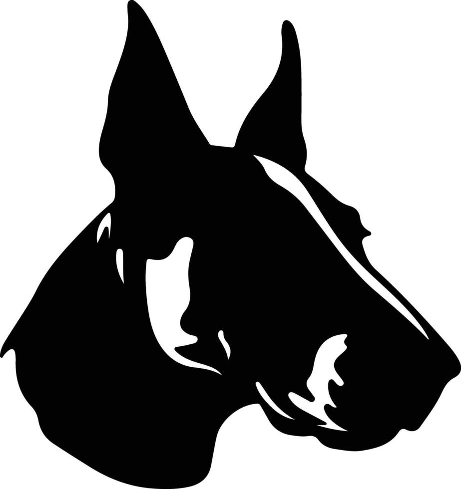 Bull Terrier silhouette portrait vector