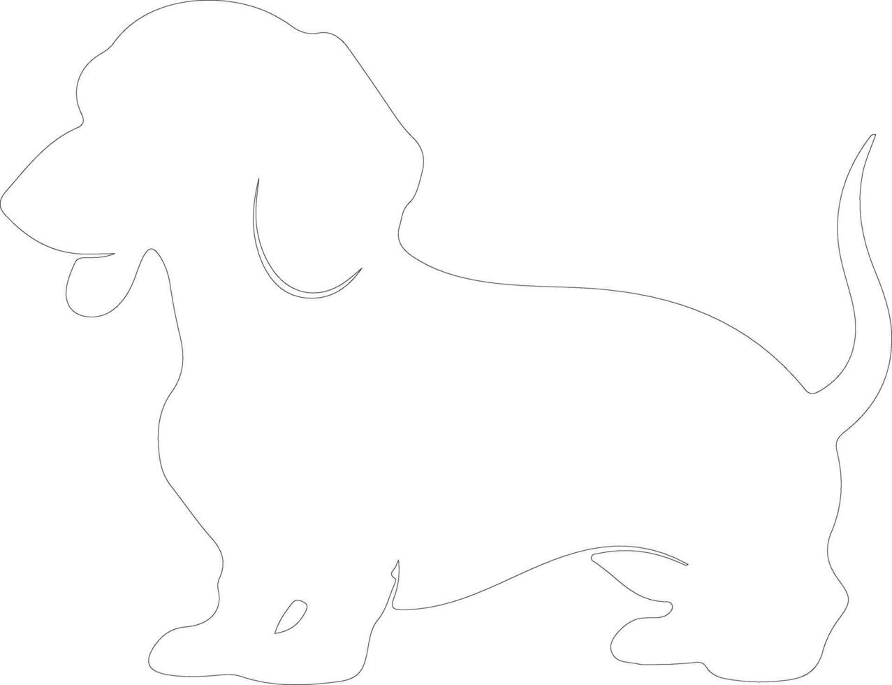 Dachshund outline silhouette vector