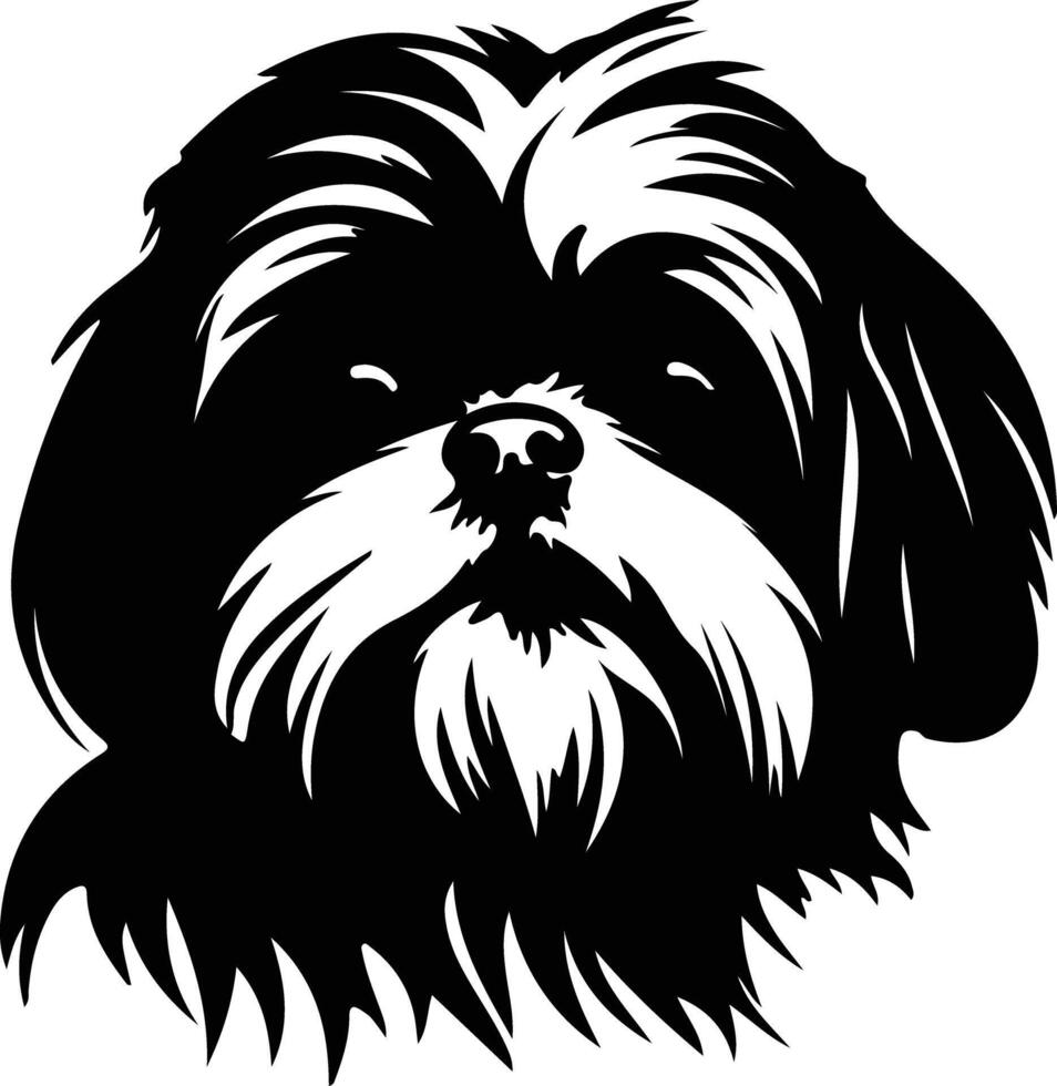 Shih Tzu  silhouette portrait vector