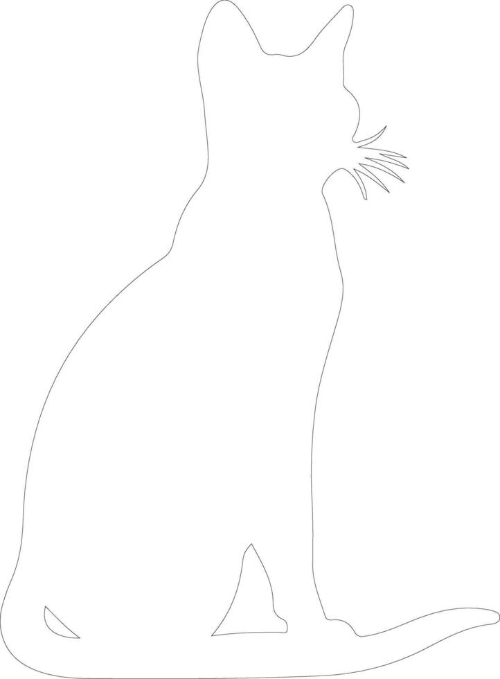 Tonkinese Cat outline silhouette vector