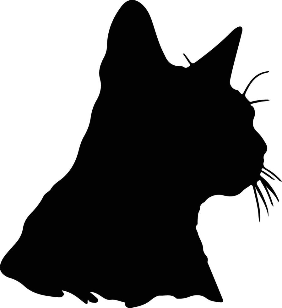 Russian Blue Cat  silhouette portrait vector