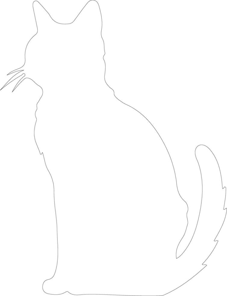Havana Brown Cat  outline silhouette vector