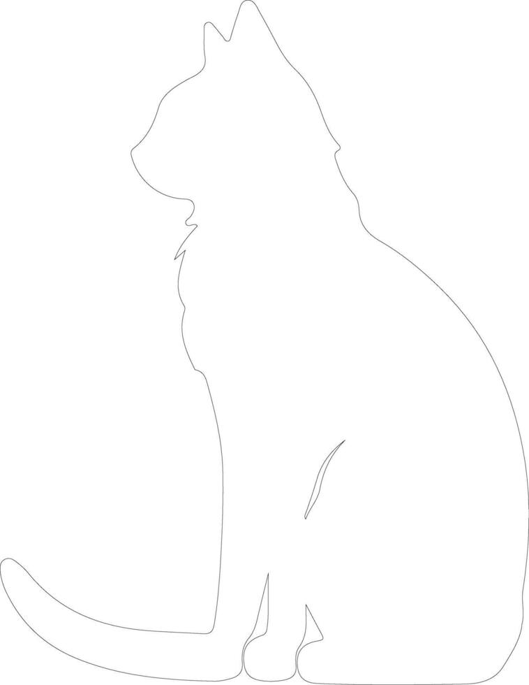 Singapura Cat outline silhouette vector