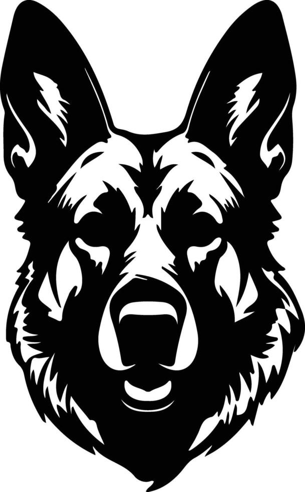 German Shepherd  silhouette portrait vector