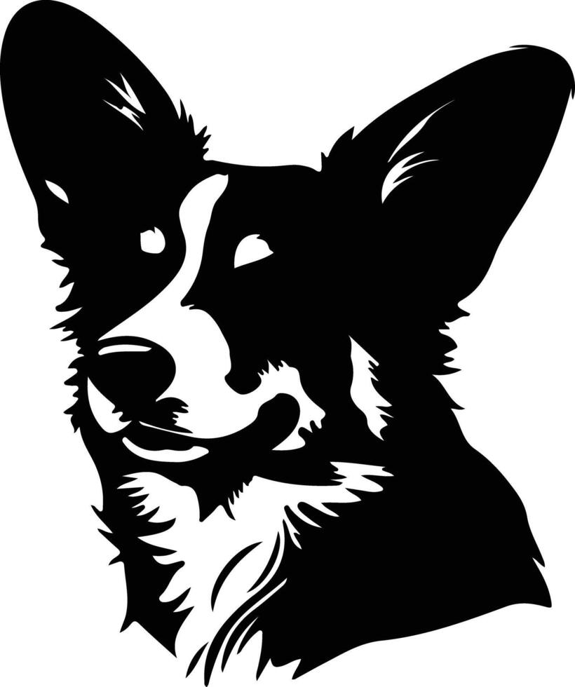 Cardigan Welsh Corgi  silhouette portrait vector