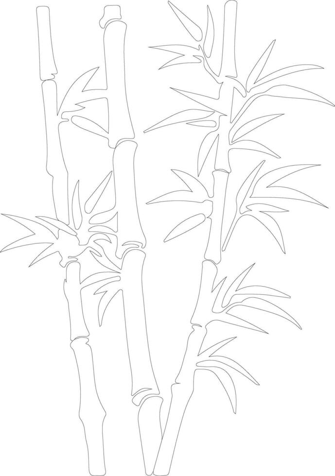 bamboo shoots  outline silhouette vector