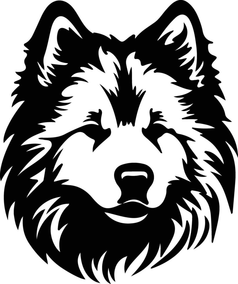 Samoyedo silueta retrato vector