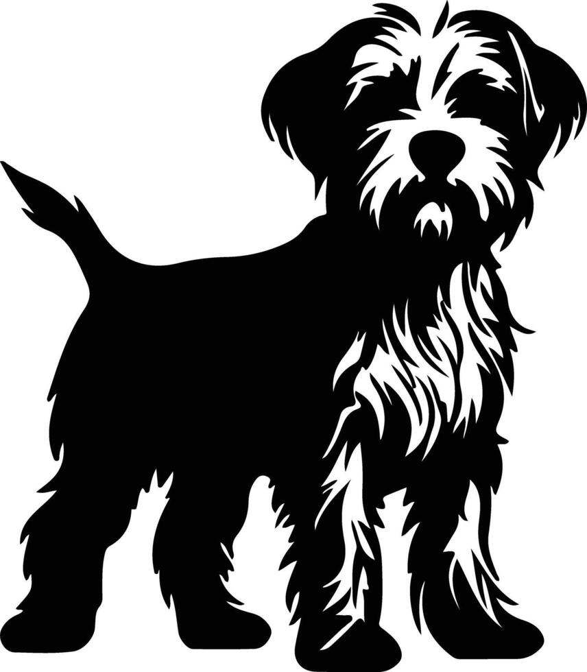 Dandie Dinmont Terrier    black silhouette vector