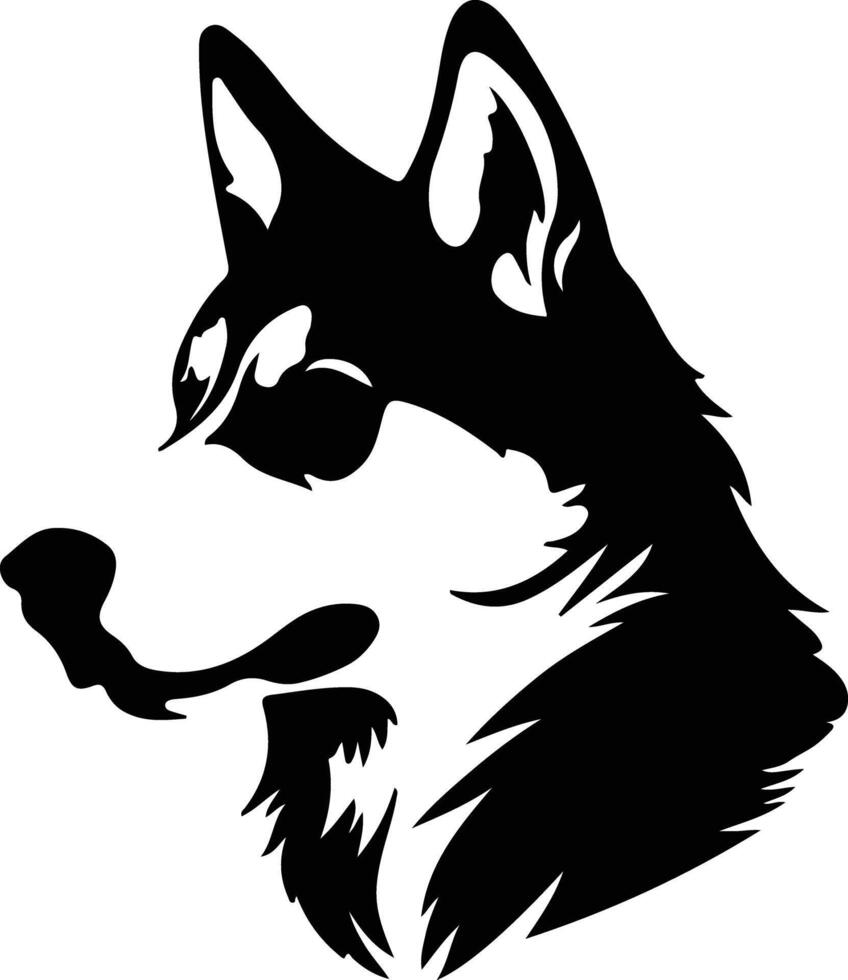Siberian Husky  silhouette portrait vector