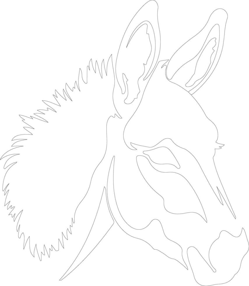 donkey    outline silhouette vector