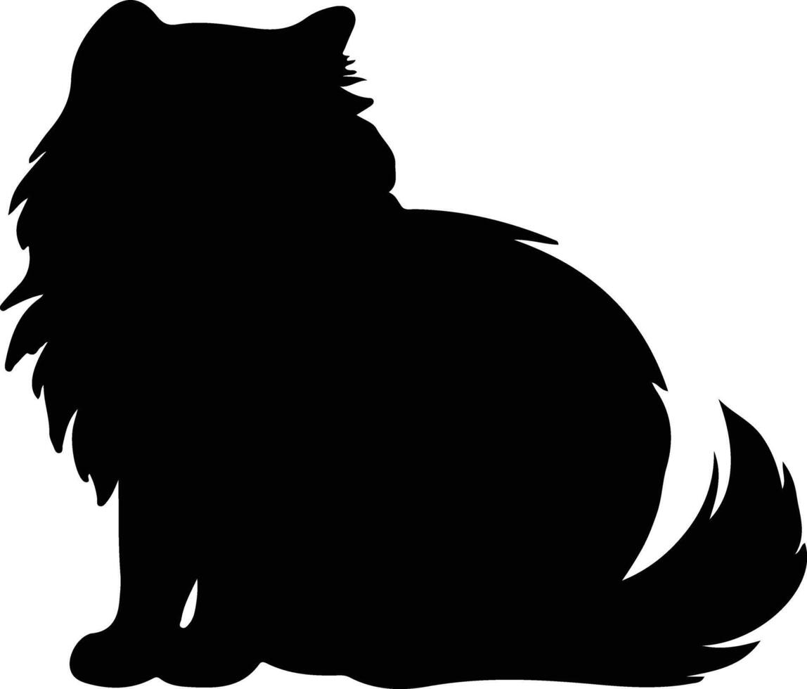 Persian Cat  black silhouette vector