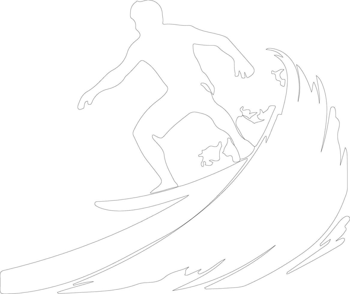 surfer  outline silhouette vector