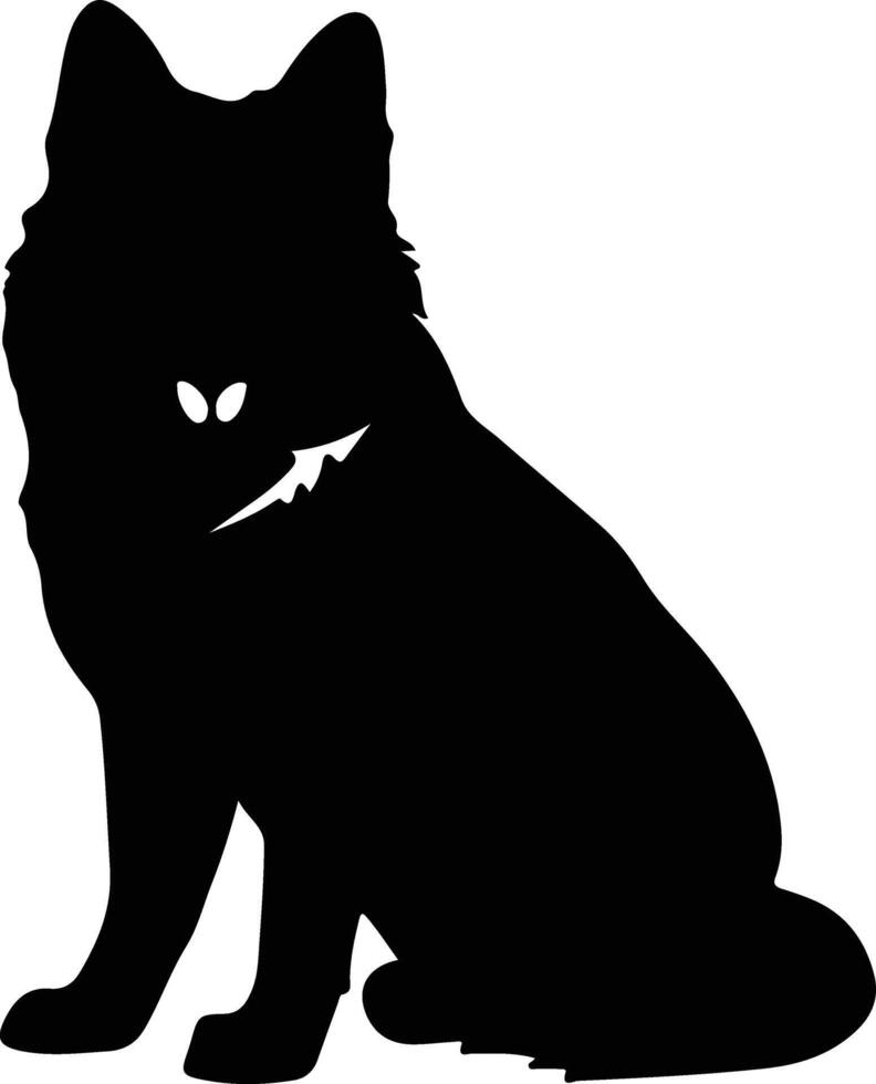 Akita  black silhouette vector