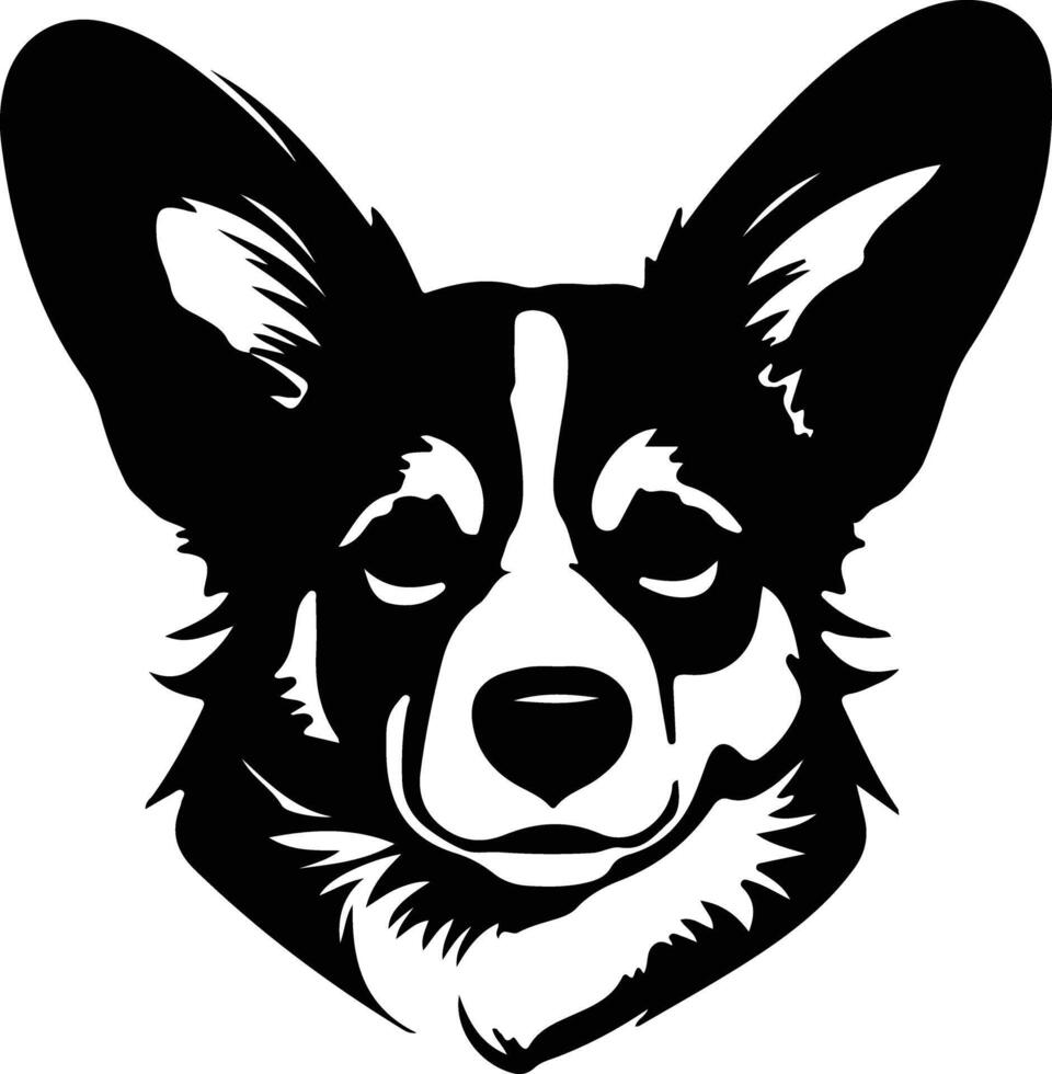 cárdigan galés corgi silueta retrato vector