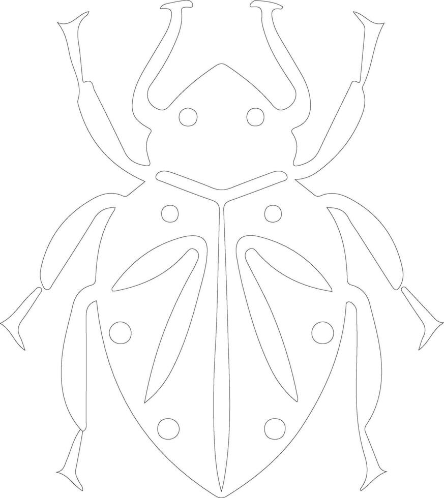 harlequin bug  outline silhouette vector