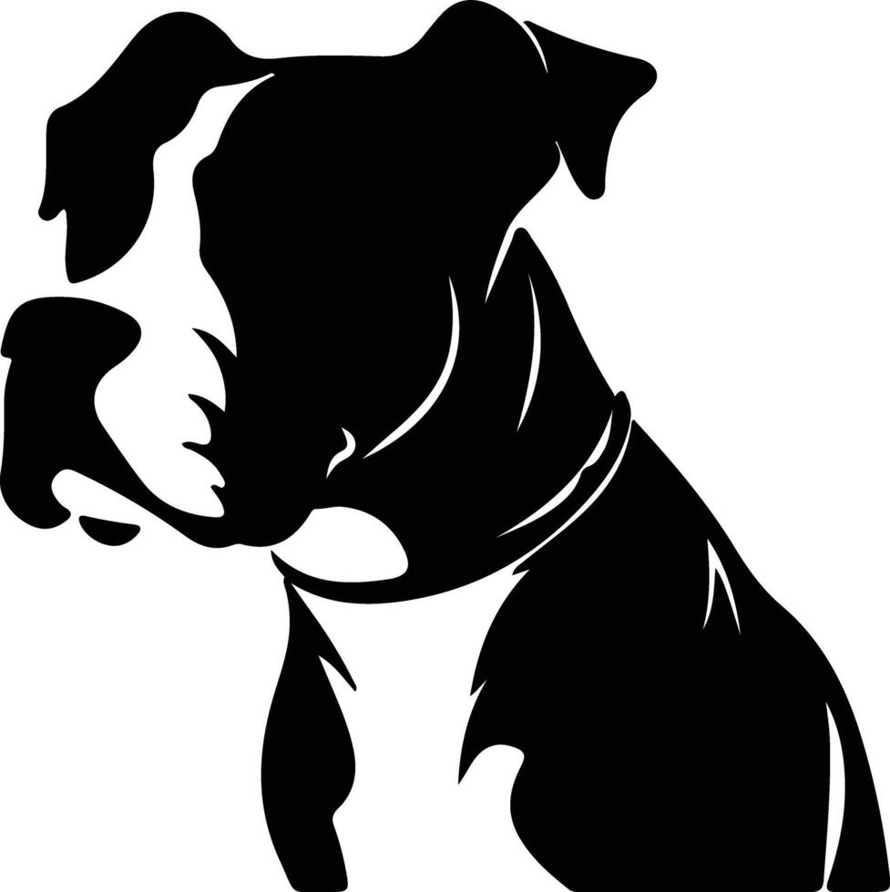 American Bulldog  black silhouette vector