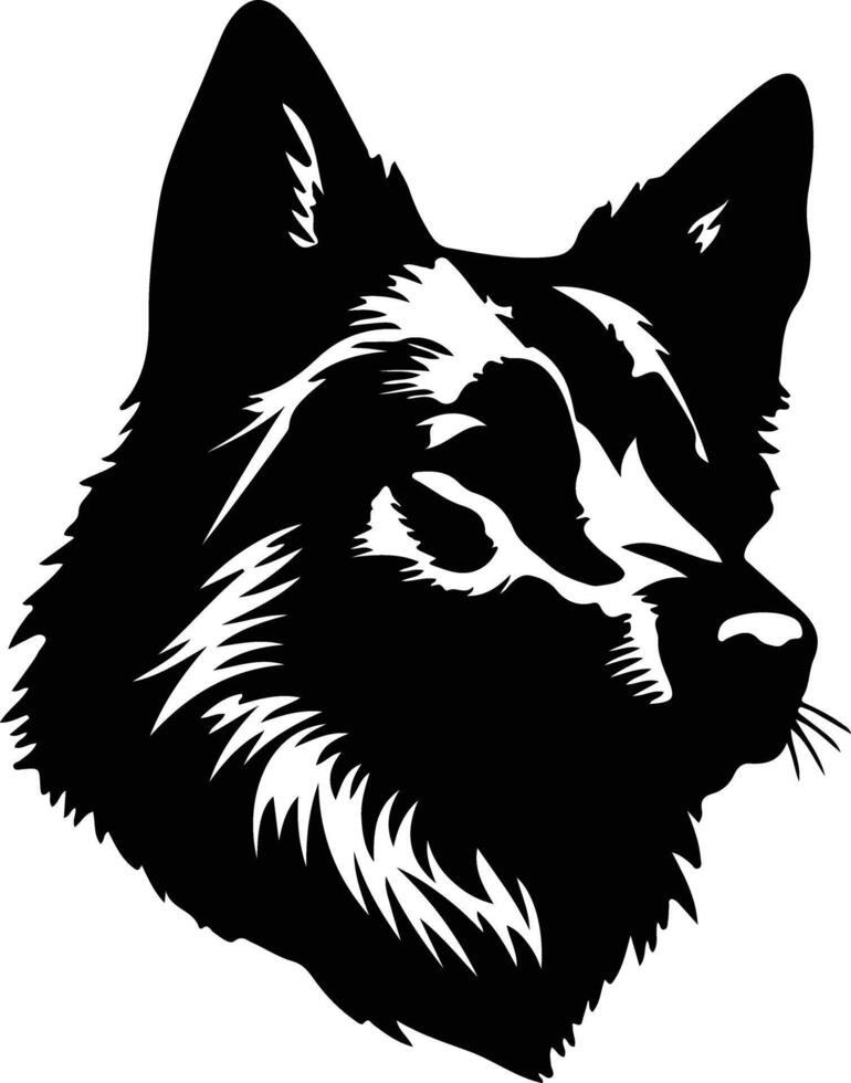 Norwegian Buhund  silhouette portrait vector