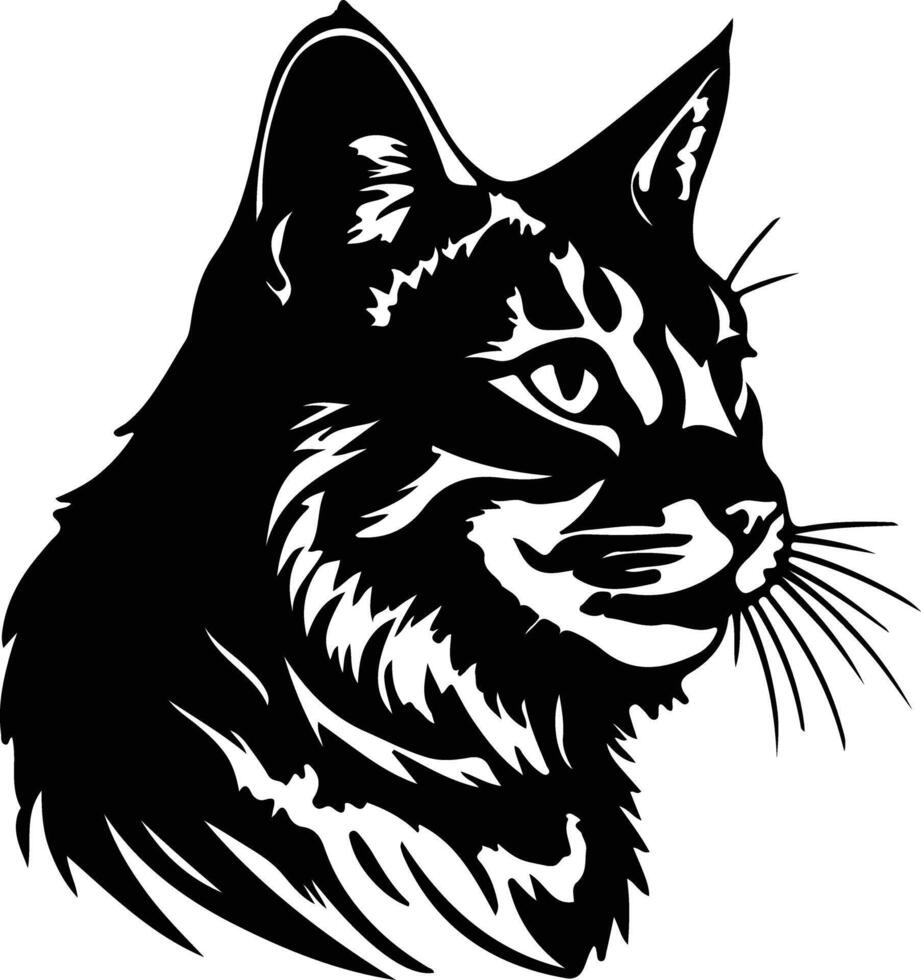 European Wildcat  silhouette portrait vector