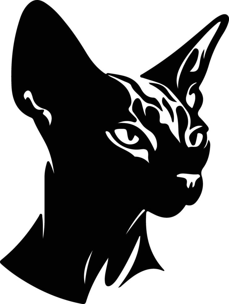 donskoy don sphynx gato silueta retrato vector