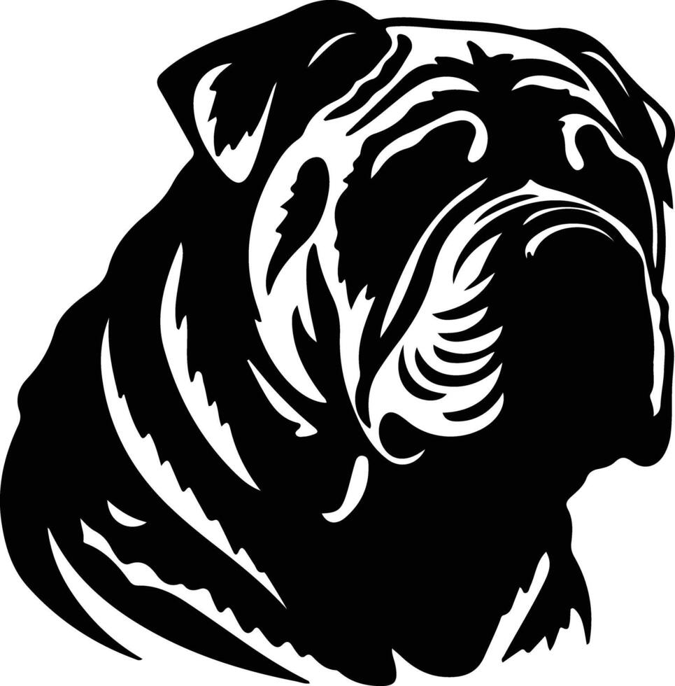 chino Shar-pei silueta retrato vector